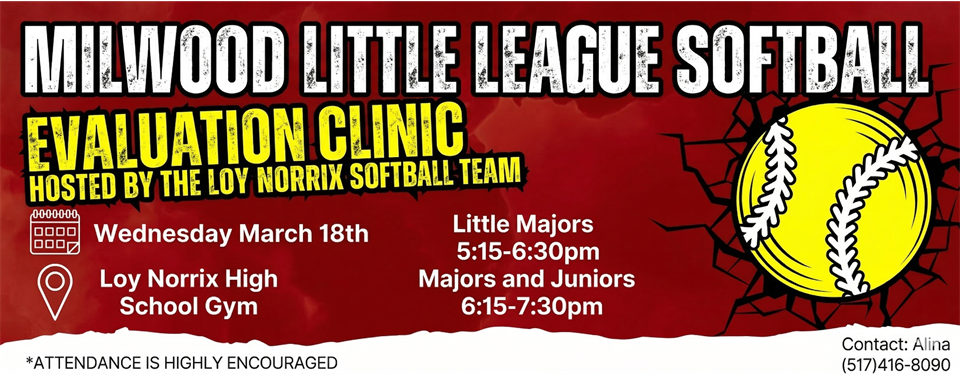 Milwood Little League Softball Clinics